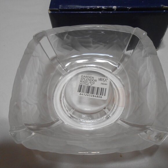 Vtg Mikasa Garden Splendor Votive Crystal Candle holder NEW in original box 🔥 - Picture 6 of 9